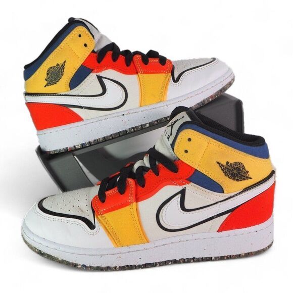 Air Jordan 1 Mid SE GS 'Multi-Color Canvas' DV1316-100 Youth 5 Women's 6.5 - Picture 1 of 13